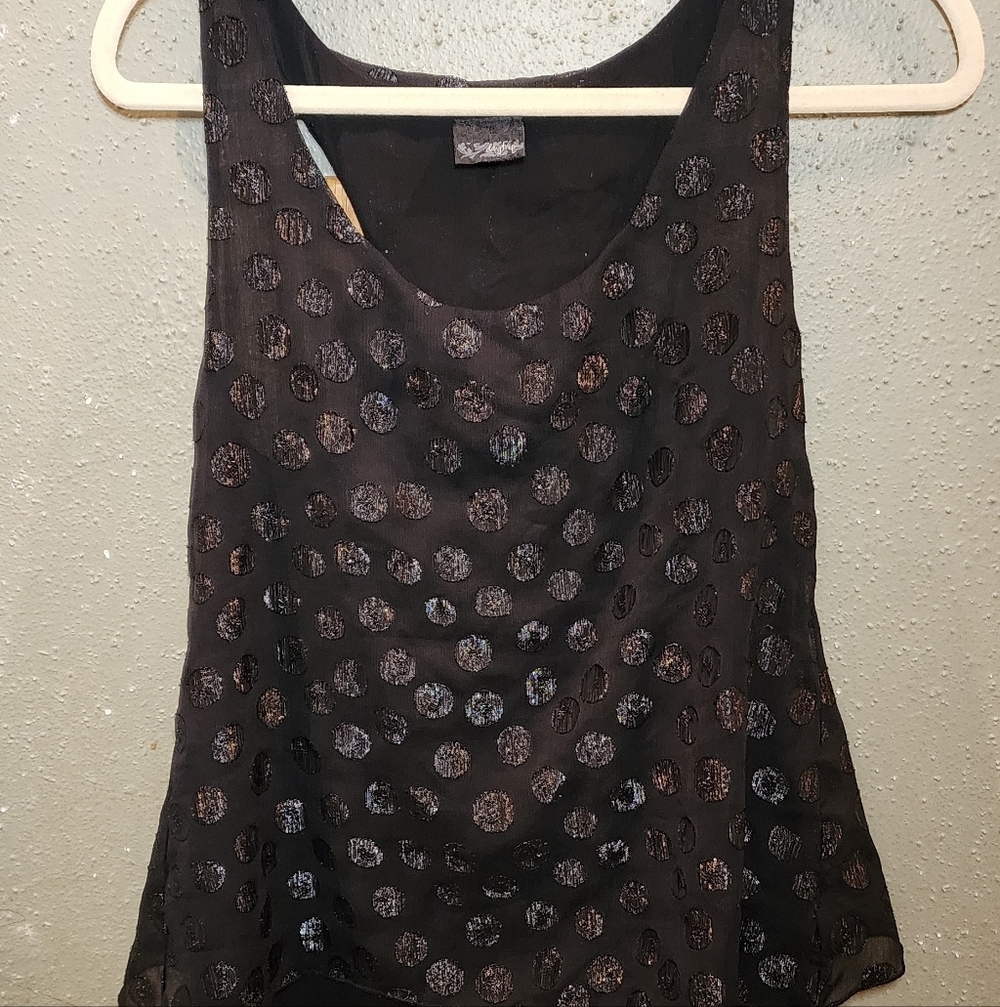 Black Polka Dot Women's Top